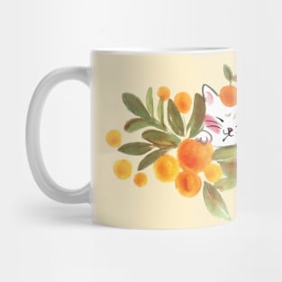 Lucky golden white cat Mug